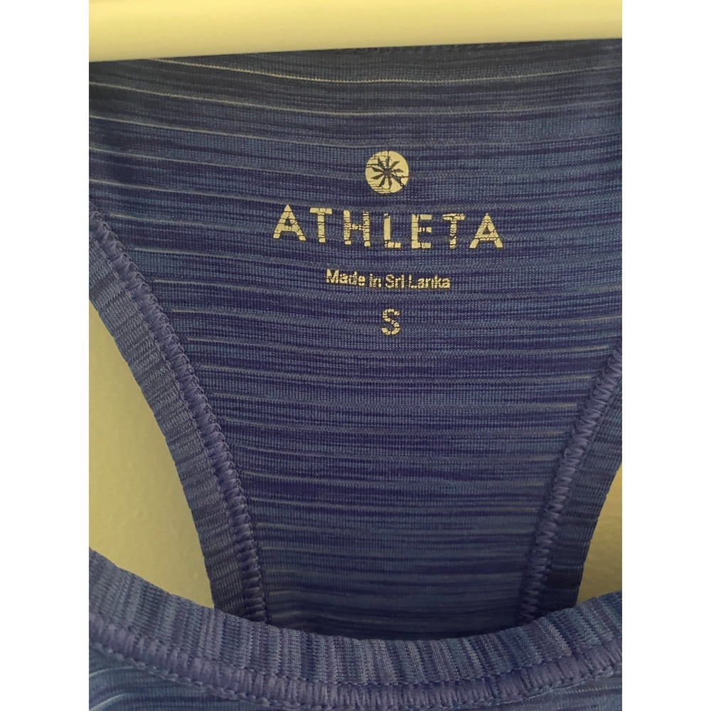 Athleta Womens Racerback Tank Top Blue Space Dye Athletic Workout Shirt S - Picture 2 of 8